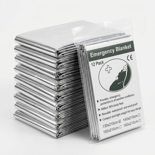 12pack emergency blanket foil - emergency,