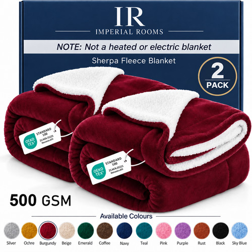 500 gsm sherpa fleece blanket - gsm,